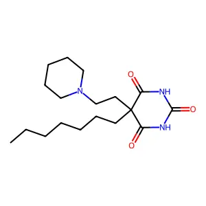 Barbituric acid, 5-heptyl-5-(2-piperidinoethyl)- structure