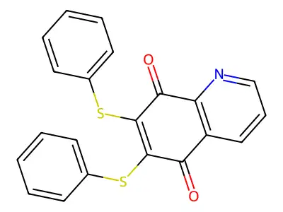 5,8-Quinolinedione, 6,7-bis(phenylthio)- structure