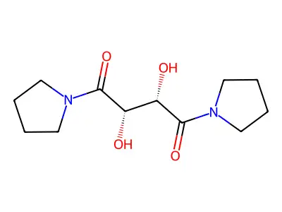 2,3-Dihydroxy-1,4-dipyrrolidin-1-ylbutane-1,4-dione structure