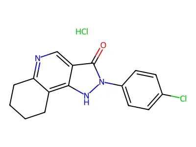2-(4-Chlorophenyl)-2,3,6,7,8,9-hexahydropyrazolo(4,3-c)quinolin-3(5H)-one hcl structure