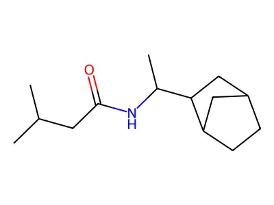 N-[1-(bicyclo[2.2.1]hept-2-yl)ethyl]-3-methylbutanamide structure