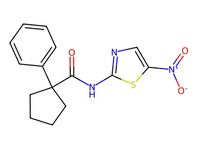 N-(5-nitro-1,3-thiazol-2-yl)-1-phenylcyclopentane-1-carboxamide structure