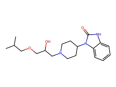 1-(1-(2-hydroxy-3-isobutoxypropyl)piperidin-4-yl)-1H-benzo[d]imidazol-2(3H)-one structure