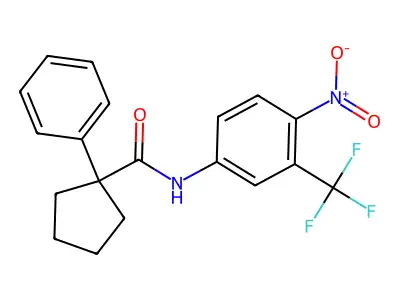 N-[4-nitro-3-(trifluoromethyl)phenyl]-1-phenylcyclopentane-1-carboxamide structure