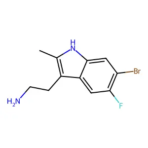 2-(6-bromo-5-fluoro-2-methyl-1H-indol-3-yl)ethanamine structure