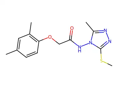 2-(2,4-dimethylphenoxy)-N-(3-methyl-5-methylsulfanyl-1,2,4-triazol-4-yl)acetamide structure