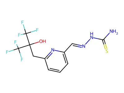 Hydrazinecarbothioamide,2-[[6-[3,3,3-trifluoro-2-hydroxy-2-(trifluoromethyl)propyl]-2-pyridinyl]methylene]- structure