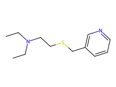 Pyridine, 3-(((2-(diethylamino)ethyl)thio)methyl)- structure