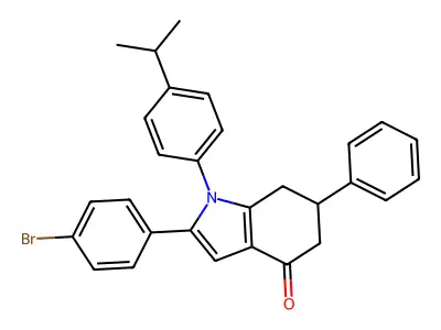 2-(4-Bromophenyl)-1-(4-(isopropyl)phenyl)-6-phenyl-5,6,7-trihydroindol-4-one structure