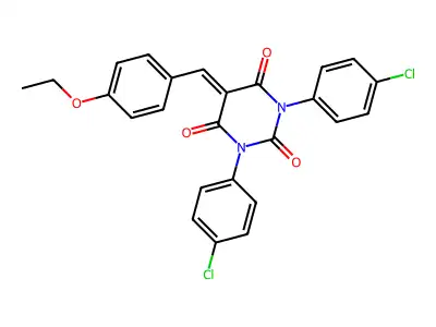 1,3-bis(4-chlorophenyl)-5-[(4-ethoxyphenyl)methylidene]-1,3-diazinane-2,4,6-trione structure