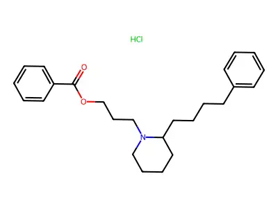 1-Piperidinepropanol, 2-(4-phenylbutyl)-, benzoate, hydrochloride structure