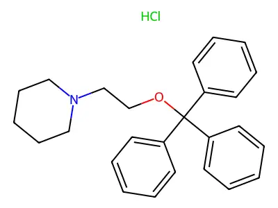 Piperidine, 1-(2-(triphenylmethoxy)ethyl)-, hydrochloride structure