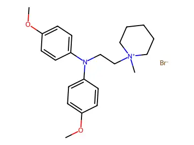 Piperidinium, 1-(2-(bis(p-methoxyphenyl)amino)ethyl)-1-methyl-, bromide structure