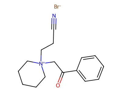 Piperidinium, 1-(2-cyanoethyl)-1-phenacyl-, bromide structure