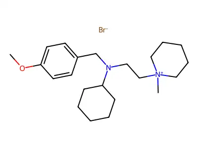 Piperidinium, 1-(2-(cyclohexyl(p-methoxybenzyl)amino)ethyl)-1-methyl-, bromide structure