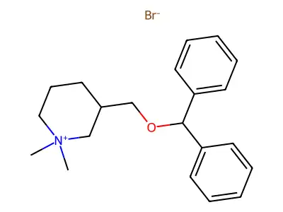 Piperidinium, 1,1-dimethyl-3-(diphenylmethoxymethyl)-, bromide structure