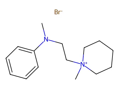 Piperidinium, 1-methyl-1-(2-(N-methylanilino)ethyl)-, bromide structure