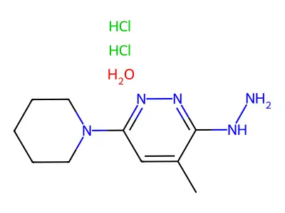 Pyridazine, 3-hydrazino-4-methyl-6-piperidino-, dihydrochloride, hydrate structure
