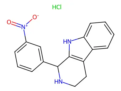 1-(3-nitrophenyl)-2,3,4,9-tetrahydro-1H-beta-carboline hydrochloride structure