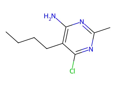 Pyrimidine, 4-amino-5-butyl-6-chloro-2-methyl- structure