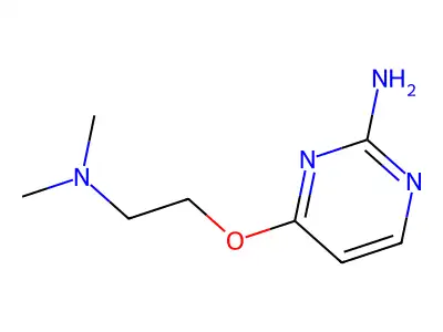 Pyrimidine, 2-amino-4-(2-dimethylaminoethoxy)- structure