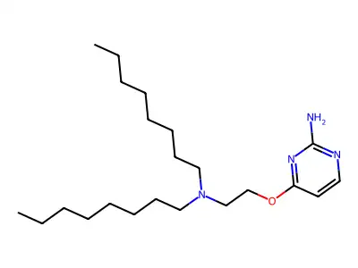 Pyrimidine, 2-amino-4-(2-dioctylaminoethoxy)- structure