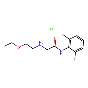 2',6'-Acetoxylidide, 2-(2-ethoxyethylamino)-, hydrochloride structure