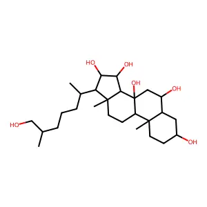 Cholestane-3,6,8,15,16,26-hexol structure