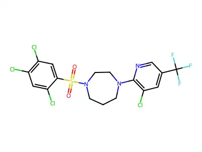 C17H14Cl4F3N3O2S structure