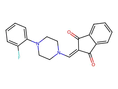 2-((4-(2-Fluorophenyl)piperazinyl)methylene)indane-1,3-dione structure
