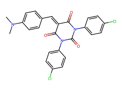 1,3-bis(4-chlorophenyl)-5-[[4-(dimethylamino)phenyl]methylidene]-1,3-diazinane-2,4,6-trione structure