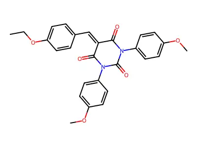 5-[(4-ethoxyphenyl)methylidene]-1,3-bis(4-methoxyphenyl)-1,3-diazinane-2,4,6-trione structure