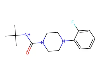 N-tert-butyl-4-(2-fluorophenyl)piperazine-1-carboxamide structure