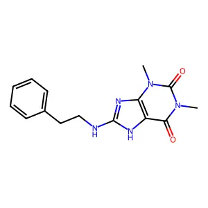 1,3-dimethyl-8-(phenethylamino)-1H-purine-2,6(3H,7H)-dione structure