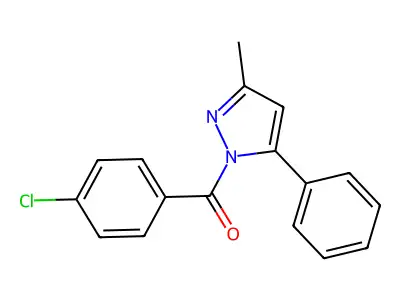 4-Chlorophenyl 3-methyl-5-phenylpyrazolyl ketone structure