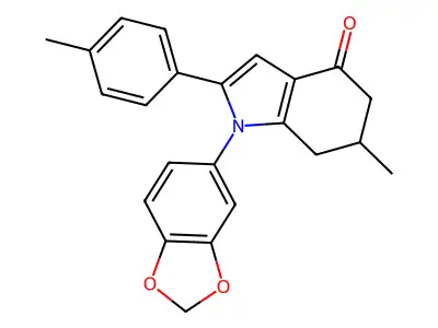 1-(1,3-benzodioxol-5-yl)-6-methyl-2-(4-methylphenyl)-6,7-dihydro-5H-indol-4-one structure
