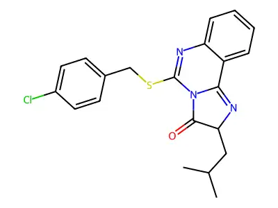 5-{[(4-chlorophenyl)methyl]sulfanyl}-2-(2-methylpropyl)-2H,3H-imidazo[1,2-c]quinazolin-3-one structure