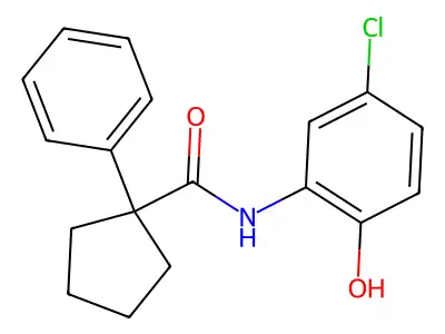 N-(5-chloro-2-hydroxyphenyl)-1-phenylcyclopentane-1-carboxamide structure