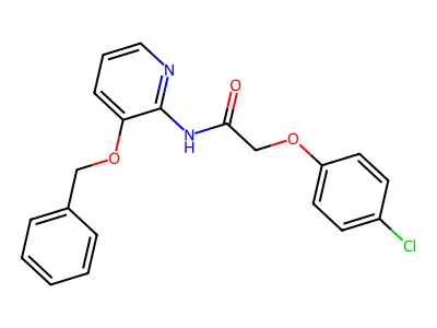 2-(4-chlorophenoxy)-N-(3-phenylmethoxypyridin-2-yl)acetamide structure
