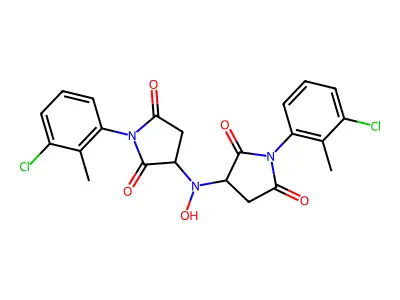 3,3'-(Hydroxyimino)bis[1-(3-chloro-2-methylphenyl)pyrrolidine-2,5-dione] structure