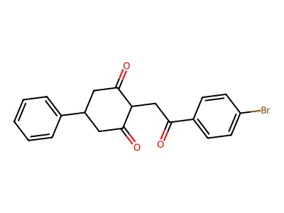 2-(2-(4-Bromophenyl)-2-oxoethyl)-5-phenylcyclohexane-1,3-dione structure