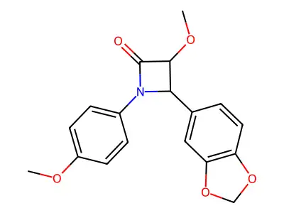 4-(1,3-Benzodioxol-5-yl)-3-methoxy-1-(4-methoxyphenyl)azetidin-2-one structure