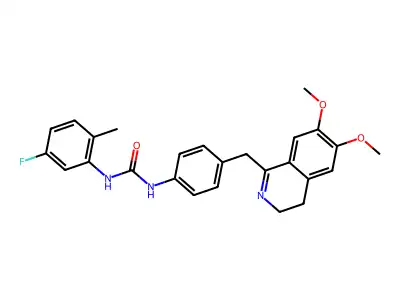 1-(4-((6,7-DIMETHOXY(3,4-DIHYDROISOQUINOLYL))METHYL)PHENYL)-3-(5-FLUORO-2-METHYLPHENYL)UREA structure