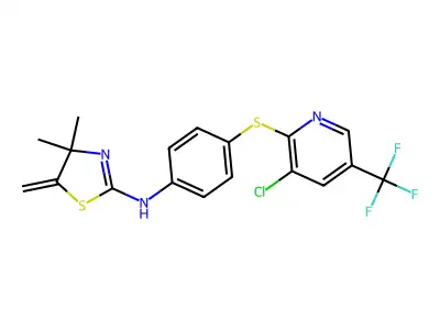 (4,4-DIMETHYL-3-METHYLENE(2,5-THIAZOLINYL))(4-(3-CHLORO-5-(TRIFLUOROMETHYL)(2-PYRIDYLTHIO))PHENYL)AMINE structure