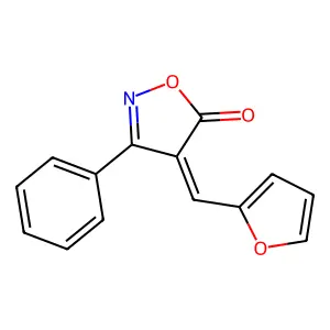 (4E)-4-(2-furanylmethylidene)-3-phenyl-5-isoxazolone structure