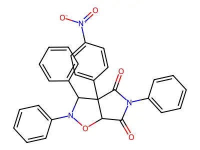 3a-(4-nitrophenyl)-2,3,5-triphenyldihydro-2H-pyrrolo[3,4-d][1,2]oxazole-4,6(3H,5H)-dione structure