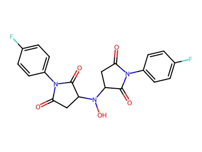 3,3'-(Hydroxyimino)bis[1-(4-fluorophenyl)pyrrolidine-2,5-dione] structure