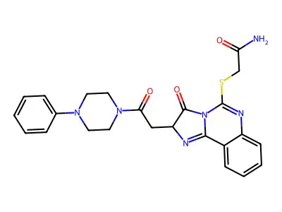 2-({3-oxo-2-[2-oxo-2-(4-phenylpiperazin-1-yl)ethyl]-2H,3H-imidazo[1,2-c]quinazolin-5-yl}sulfanyl)acetamide structure
