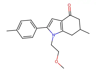 1-(2-Methoxyethyl)-6-methyl-2-(4-methylphenyl)-5,6,7-trihydroindol-4-one structure