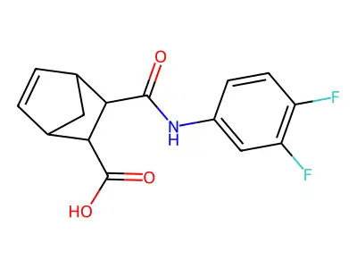 3-[(3,4-Difluorophenyl)carbamoyl]bicyclo[2.2.1]hept-5-ene-2-carboxylic acid structure